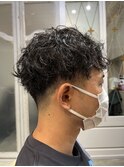 パーマ風メンズマッシュショートスタイル