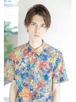 ルルディ バイ アフロディーテ銀座(luludi by APHRODITE)&nbsp;ブルーブラック/刈り上げセンターパート/フェザーパーマ/銀座