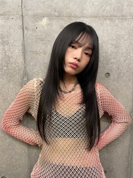 ノラ ヘアーサロン(NORA HAIR SALON) 【akane】韓国軽めロングレイヤーカットシースルー前髪おくれ毛