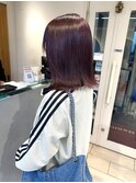 ブリーチなしワンカラー　ワインレッド