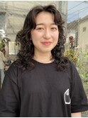 【 sayaca 】レイヤーパーマ ウェーブミディアム ウルフパーマ