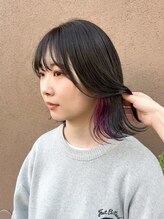 OX CREATION 深草 オックスクリエーション ボブ/インナーカラー/イヤリングカラー/パープル/20代30代40代