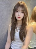 髪質改善縮毛矯正レイヤーカット顔周り前髪韓国ミニウルフ/池袋