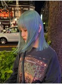 ミルキーブルー/インナーカラー/パープル