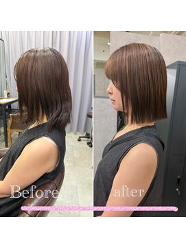 カノア(canoa) イメチェン★大人ナチュラル☆切りっぱなしボブ