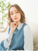 かきあげ前髪くすみカラー小顔くびれミディアムレイヤーtk大宮