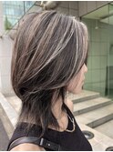 40代50代60代白髪ぼかしハイライト×ミルクティーベージュ
