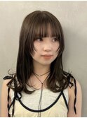 姫カットレイヤー/暗めカラー/韓国風巻き/レイヤーカット