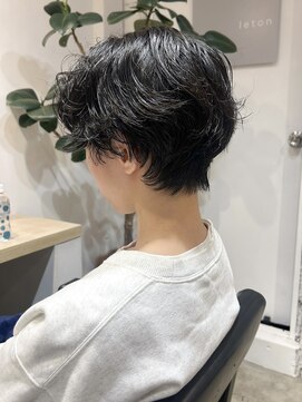 レトン 銀座(leton) ショートパーマ/ハンサムショート/黒髪/ショートカット