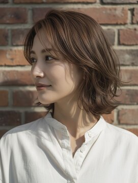 ハート 新子安店(HEART) 着物ヘア/ダークアッシュ/ミディアムレイヤーカット/新子安