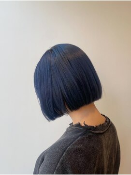 ムード(MOOD,) 着物ヘア/ダークアッシュ/ボブ/ブルーブラック/銀座駅