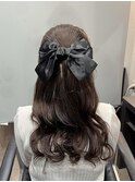 巻き下ろしハーフアップ