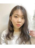 ラベンダーアッシュ/ふんわりシースルー/セミロング/10代/20代