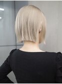 【GEEKS渋谷】夏カラー/ホワイトブリーチ/パールホワイト/ボブ