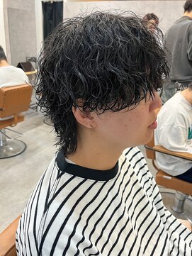 エルマーク 立川(L-MARK) シャドウパーマ/波巻きパーマ/メンズ/センターパート/眉毛