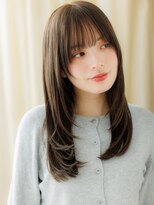 カバーヘアアンドスパ ブリス 浦和(COVER HAIR&SPA bliss)&nbsp;ダークブラウンハッシュカット前下がりレイヤーロング20代30代X