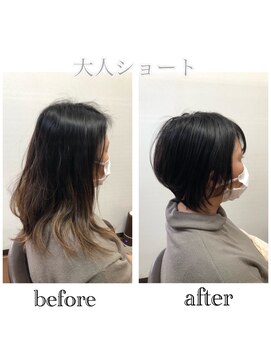 ヘアーメイク クーラ 行橋店(Hair make CURA) ふんわり丸みショート/30代40代50代/小顔◎