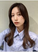(韓国風/くびれヘア/ミディアムヘア/前髪/サイドバング/小顔)