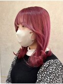 ピンクカラー×くびれミディ【韓国ヘア/髪質改善/前髪/新宿】