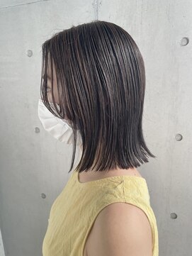 ユノ(juno) ギリギリ結べるくらいの切りっぱなしボブ☆アンブレラカラー