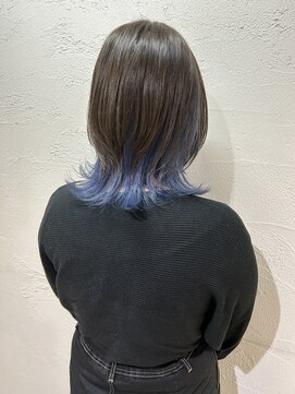 アジールヘア 池袋東口店(agir hair) 20代30代ラベンダーブルーインナーカラーイヤリングカラー池袋
