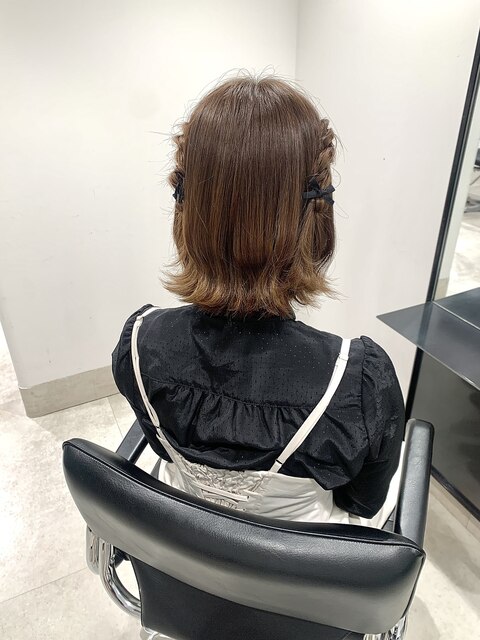 ハーフツイン ヘアアレンジ ヘアセット