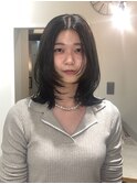 レイヤーボブ顔まわりレイヤーミディアムレイヤー