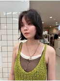 スクエアボブ　レザーカット