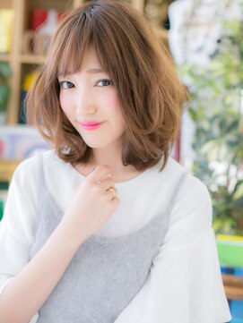 カバーヘア ブリス 川口(COVER HAIR bliss) 斜めバングインナーハイライトくせ毛風ミディc7川口20代30代40代