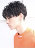 刈り上げセンターパートソフトツイストニュアンスパーマビジネス