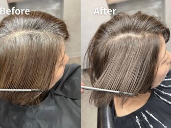 ミルシェ(MILSHE)の写真/【ショートと相性抜群！】ブリーチなしでダメージレスに叶えるMILSHEの「白髪ぼかし」カラー◎