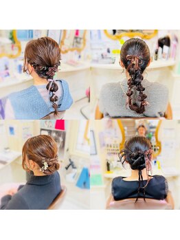 美容室 ティンカーベルの写真/結婚式のお呼ばれも、写真撮影も◎！パーティヘアはお任せ。スタイリストの技で特別な一日を最高に！