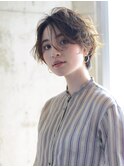 大人かわいい マニッシュショート ネイビーカラー フレンチボブ