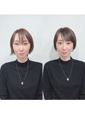 乾かすだけでまとまる！綺麗め大人ショート　銀座駅/前髪あり
