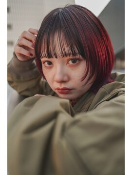 アドネ プライム(adne prime) ウルフカット×ボルドーカラー