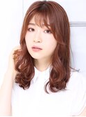 大人可愛い小顔カット美髪ツヤ髪斜めバング小顔レイヤーA7