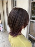 ウルフカット×インナーカラー×ピンク=かわいい