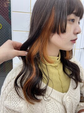 ガーランド(Girland) 【girland】オレンジインナーカラー韓国風/レイヤーカット