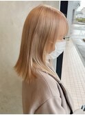 10代20代30代ミルクティーベージュダブルカラーブリーチ東区松崎