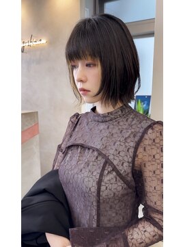 サンド 鹿児島中央(sand) ボブ　フルバング　ハッシュカット　イメチェン　似合わせカット