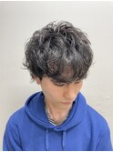 10代20代ナチュラルスパイラルパーマウルフマッシュツーブロック