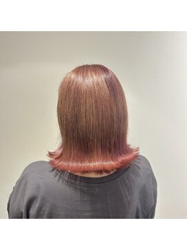 リュネッツ あざみ野店(lunettes) 【ブリーチデザイン】裾カラーピンクベージュ×外ハネボブ