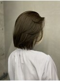 ミントグレージュ/透明感カラー/ミディアムヘアー/10代20代30代