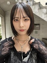 メゾンアクア 表参道(Maison ACQUA)&nbsp;+切りっぱなしボブルフ/黒髪ネビージュ/小顔ワンレン/縮毛矯正