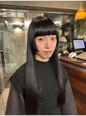 重めぱっつん*黒髪ロング姫カット