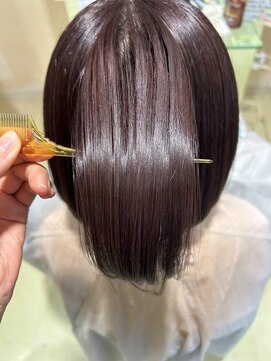 アズール 草加(azule) 髪質改善カラー　ピンクブラウン