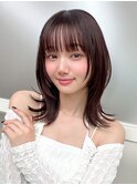 小顔面長丸顔オルチャンヨシンモリミディアム前髪ありなし
