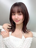 アフロート ディル(AFLOAT D'L) 20代シースルーぱっつん前髪で結んでかわいいフェイスレイヤー