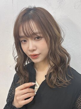 ファルベ(Farbe) くびれ アプリコットオレンジ 夏のヘアアレンジハイライトカラー