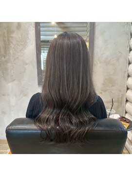 クレエ ヘアー デザイン(creer hair design) 立体感ハイライトチャコールグレーゆるふわロングヘア艶髪